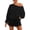 Black, variant on Hurxie Womens Oversized Sweatshirt Long Sleeve Off The Shoulder Pullover Casual Comfy Fall Outfits Pink,2XL