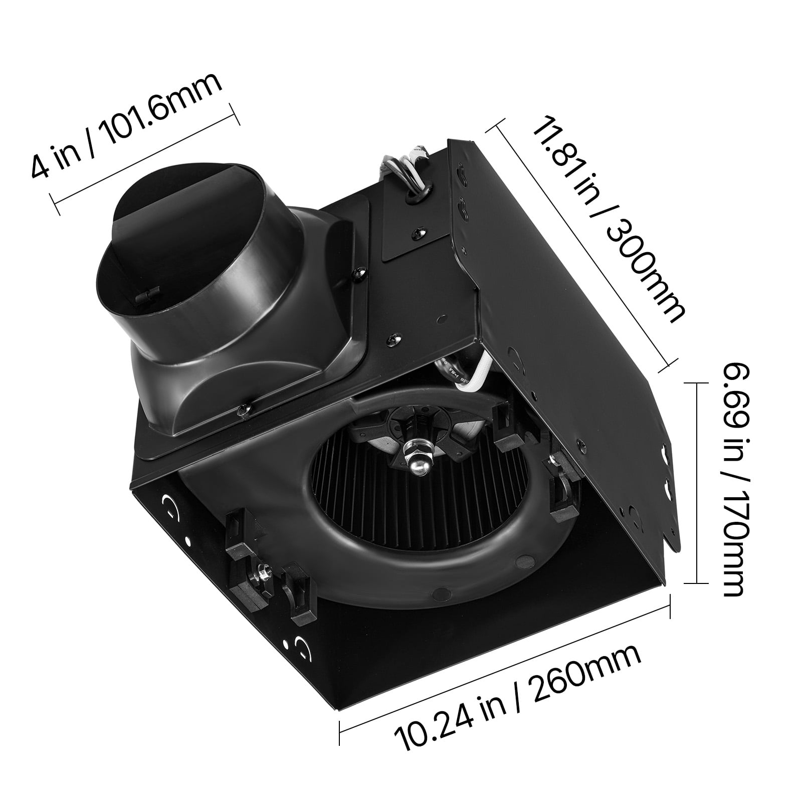 VEVOR Bathroom Exhaust Fan with LED Light, 130 CFM Bathroom Vent Three Gear Color Temp, 1.5 Sones Low-Noise, Premium AC Motor Ceiling Fan for Laundry Room, Storage Room, Home Ventilation, White