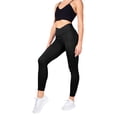 thumbnail image 2 of INERZIA 2 Pack Womens Crossover Leggings High Waisted Tummy Control Criss Cross V Waist Yoga Pants Black and Black Small, 2 of 5