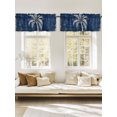 thumbnail image 2 of Coconut Palm Tree Valances for Window 2 Pack, Coastal Tropical Botanical Weathered Blue Window Valance Curtains for Kitchen, Rod Pocket Short Curtains for Bathroom Bedroom Decor, 42" x 18", 2 of 9