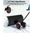 thumbnail image 4 of Effortless Snow Removal Heavy-Duty Steel Snow Shovel Plow – 36-Inch, 7-Position Adjustable Ergonomic Handle, Angled Blade & All-Terrain Wheels for Driveways, Sidewalks & Yards – Black, Single Rod, 4 of 8