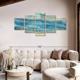 thumbnail image 2 of Elephant Stock Ocean Waves Wall Art - Horizontal Multi Panel Canvas - Living Room Wall Decor - Abstract Multi Panel - Blue And Gray Decor By Albena Hristova - 92" x 42", 2 of 4