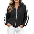 thumbnail image 4 of Fewfanhot Womens Sweatshirt Casual Full-Zip Hoodie Lightweight Long Sleeve Sweatshirt Casual Jacket with Pocket, 4 of 9