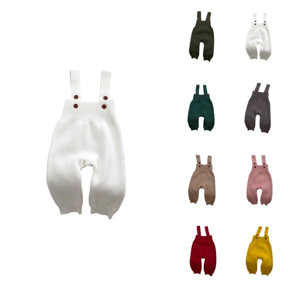 Soft Knit Baby Overalls Jumpsuit with Adjustable Shoulder Straps – Organic Merino Wool Pants for Girls and Boys, Autumn Outfit