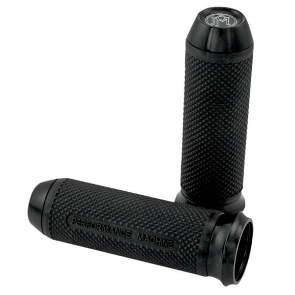 Machine de Performance Noire Grips Élite pour Modèles Harley de 1985 et Plus Récents avec Câbles d'Accélérateur - HC-63-2027B