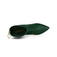 thumbnail image 4 of Unique Bargains Women's Pointy Toe Back Zip Block Heel Ankle Boots Green (Size 8), 4 of 7