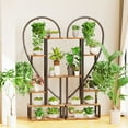 thumbnail image 6 of Wisfor 6-Tier Metal Plant Stand Indoor Heart Shaped Ladder Flower Pot Holder for Home Patio Garden, 6 of 11