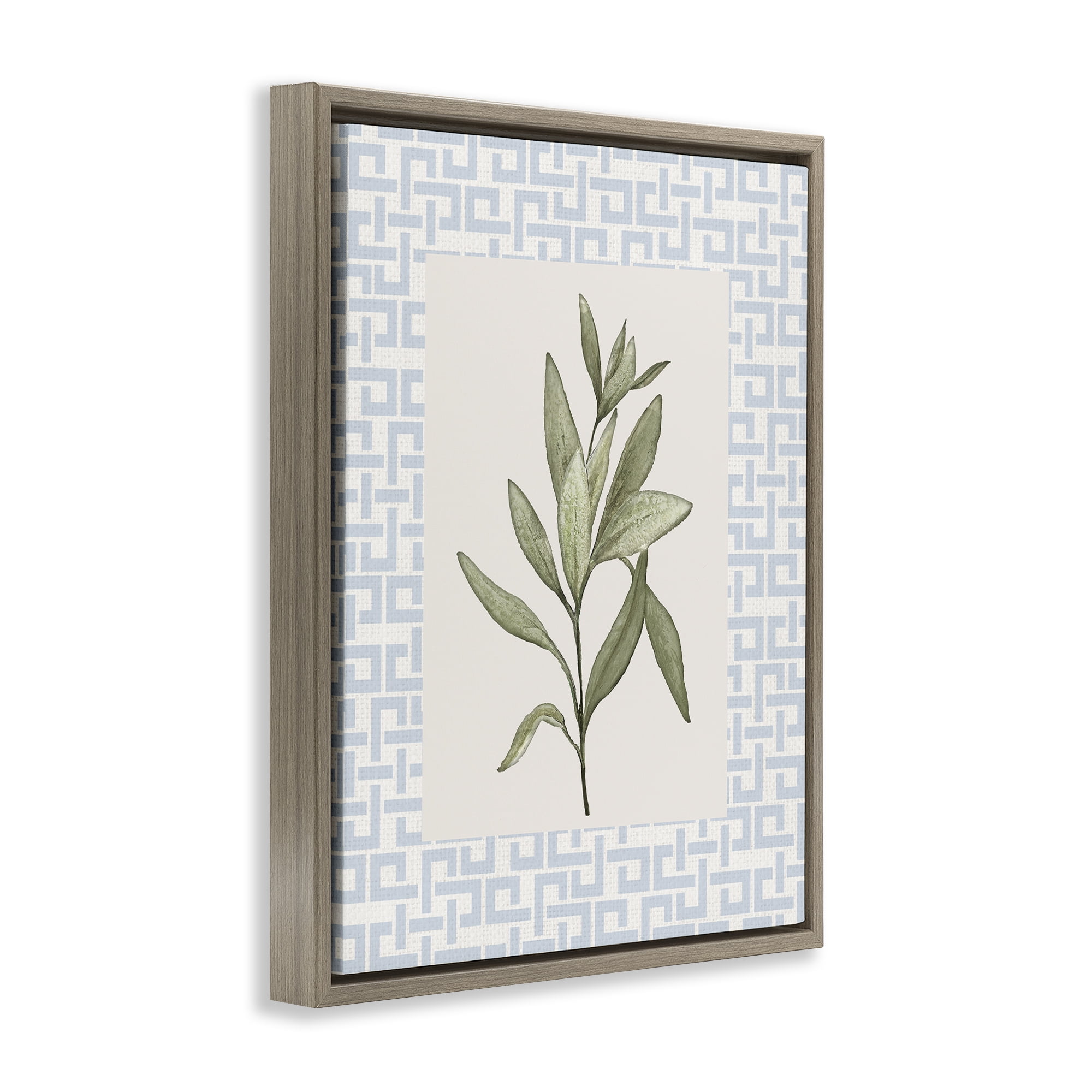 Stupell Industries Leafy Fresh Herb Brown Framed Floater Canvas Wall Art, design by Diannart