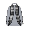 thumbnail image 3 of Gray and Black Checkered Pattern Backpack for School, Cute School Bag with Adjustable Shoulder Straps and Padded Back, 15.3"x11"x6.7", 3 of 5