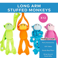 thumbnail image 2 of Fun Express Plush Stuffed Animals Bright Long Arm Monkeys Party Favors 12 Pieces, 2 of 3