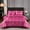 Hot Pink, variant on Black Satin Bed in a Bag 8 Pieces Queen Size Solid Stripe Comforter Set Luxury Silky Bedding Set Soft Lightweight Comforter Set Cooling Bed in a Bag