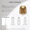 thumbnail image 5 of Doomiva Women's Metallic Booty Shorts Shiny Cheeky High Waisted Fringed Bottoms Hot Pants Green XXL, 5 of 5