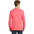 thumbnail image 2 of Port & Co Adult Male Men Plain Long Sleeves T-Shirt Neon Coral 2X-Large, 2 of 2