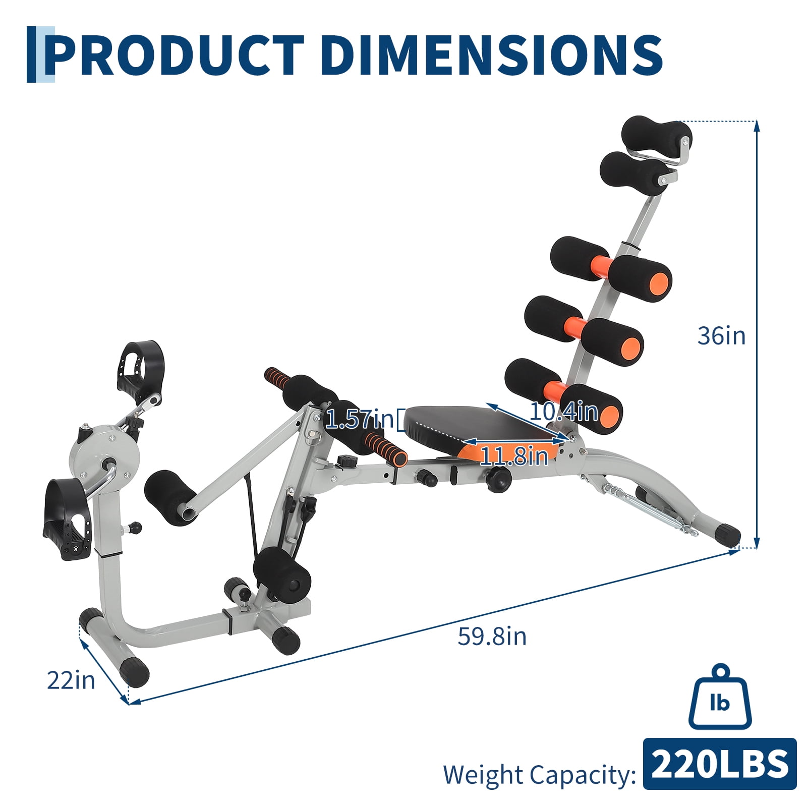 Memoryfield Multifunctional Ab Machine Adjustable Sit Up Bench, Foldable Core Workout Bench with Ergonomic Back Support for Abdominal & Full Body Strength Training