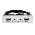 thumbnail image 2 of lionlar 3.5inch 9Pin to USB 2.0 Hub Splitter Front Panel for Desktops Mic Interface with Argent, 2 of 7