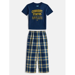 Wonder Nation Boys Short Sleeve Woven Pajama Set