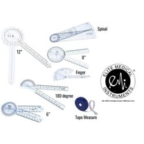 EMI 6 Piece Goniometer Set Plus Measuring Tape - 7 Pieces Total EGM-431