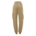 thumbnail image 3 of Gibobby Pantalones para mujer Pantalones de mujer diarios para el al libre con cintura elástica y bolsillos laterales, pantalones de entrenamiento informales(Café,CH), 3 of 4