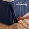 thumbnail image 5 of SLEEP ZONE Pleated Bed Skirts Queen Size, 15 inch Tailored Drop Easy Fit Bedskirt, Anti-Static, Fade Resistant (Queen, Navy Blue), 5 of 7