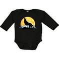 thumbnail image 3 of Inktastic Wolf Wilderness Mountains Moon Boys or Girls Long Sleeve Baby Bodysuit, 3 of 5