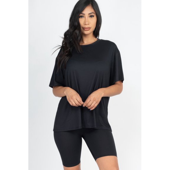 Loose Fit Top & Biker Shorts Set
