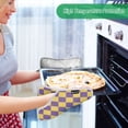 thumbnail image 2 of Purple Yellow Checked Pattern Pot Holder Set 2 Piece Non-Slip Oven Hot Pads Heat Resistant Durable 7x9.8in, 2 of 7