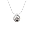 thumbnail image 2 of Delight Jewelry Silvertone Black Paw in Rope Border Hockey Ring Charm Necklace, 18", 2 of 4