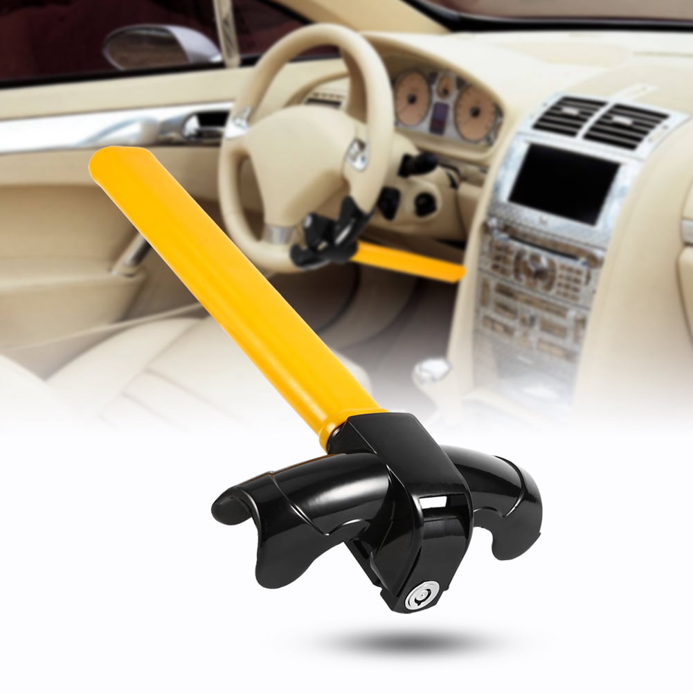 11Anti-Theft Retractable Car Auto Security Protection Steering Wheel Lock Black 