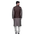 thumbnail image 3 of Atasi Traditional Printed Kurta Churidar Pajama Set With Nehru Jacket For Men, 3 of 5