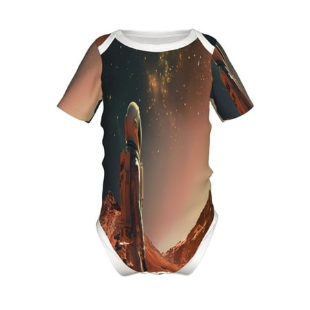 

Yiaed Astronaut On Mars A Print Infant Climbing Short Sleeve Onesie One-Piece Baby Bodysuit Clothes 0-12 Months -6 Months