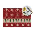 thumbnail image 4 of XMXT Woven Placemats Set of 4, Christmas Knit Prints Stain Resistant Table Runner Anti-Skid Place Mats for Dining Table, 12 x 18 inches, 4 of 6