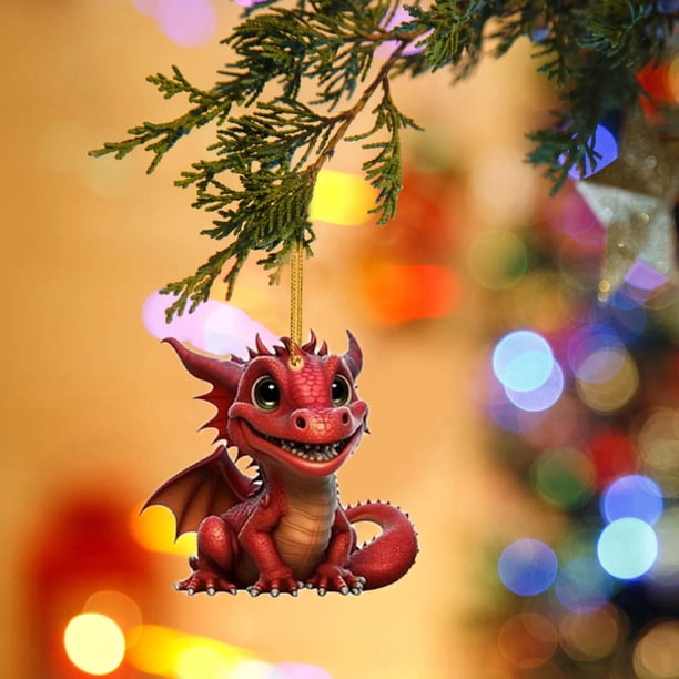 Ganfancp Christmas Dinosaur Series Hanging Decoration Christmas Holiday Decoration Espejo Retrovisor Del Coche Decoración Colgante Decoración Plana de Dinosaurios Ofertas y Liquidaciones 1* Amuleto