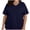 Dark Blue, variant on Plus Size Drop Shoulder Tops for Women V Neck Short Sleeve Loose Fit Pocket Tunic Casual Basic Blouse, Red XXL