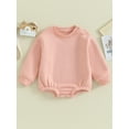 thumbnail image 2 of Bagilaanoe Newborn Baby Girl Boy Fleece Romper Sweatshirt Long Sleeve Bodysuits Pullover 3M 6M 9M 12M 18M Infant Fall Casual Tee Tops, 2 of 9