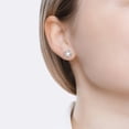 thumbnail image 4 of Homesteed Hollow Flower Shaped Diamond Earrings for Women Shiny Crystal Studs Elegant Floral Jewelry Nickel Free Birthday Wedding Gift for Her, 4 of 6