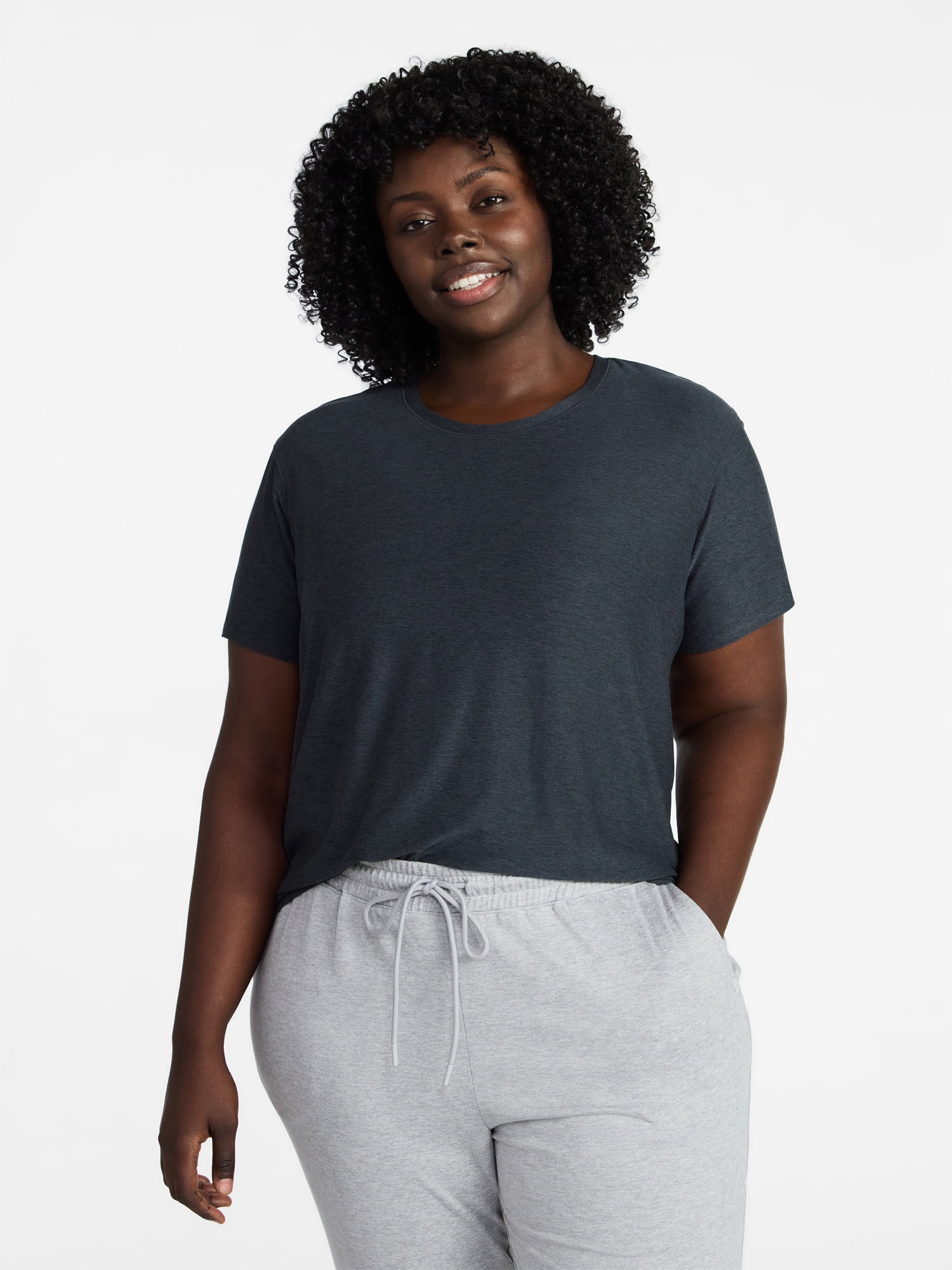 Athletic Works Women's Relaxed ButterCore Tee with Short Sleeves, Sizes XS-4X