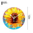 thumbnail image 2 of 12 Inch Wall Clock Battery Operated Silent Clock Decorative for Office, Kitchen, Outdoor, Living Room，Sunflower on aColorful Background with Reflection Cute Art, 2 of 4