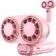 thumbnail image 2 of Ventilador Portátil de Mano con Carga USB, Doble Ventilador, Pantalla Digital, Batería Recargable, Color Rosa., 2 of 5