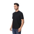 thumbnail image 4 of Zfeel Short Sleeve T-Shirt for Men - S Size | 100% Polyester Shirt, 4 Pack Black Color Crew Neck Tee, 4 of 5
