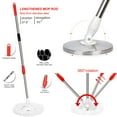 thumbnail image 3 of Spin Mop and Bucket System, Mops and Buckets for Floors, 61 inches Mop Pole 360 Degree Spin Mop with Bucket, Upgraded 3 Mop Heads, Black & Red, 3 of 9