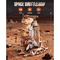 thumbnail image 5 of ROBOTIME 3D Wooden Puzzle, 1:420 Scale Space Shuttle Mechanical Building Kits, DIY Wooden Model Craft Kits with Lights & Moving Parts, Gifts for Adults Teens, 5 of 9