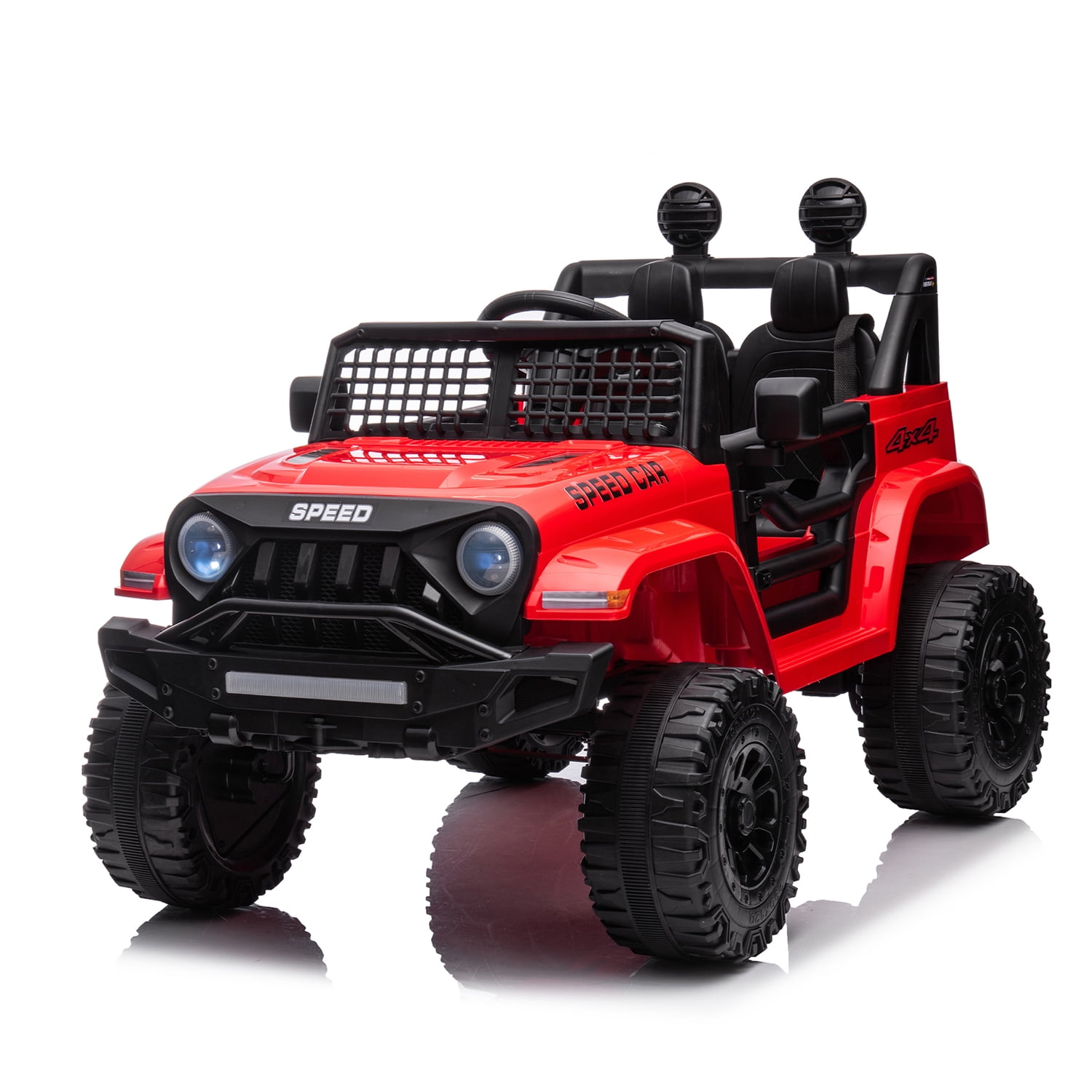 CIPACHO 12V Powered Ride On Truck Car for Kid, Electric Toy Car with 2.4G Parents Remote Control, USB, MP3, Bluetooth, LED Light, Red