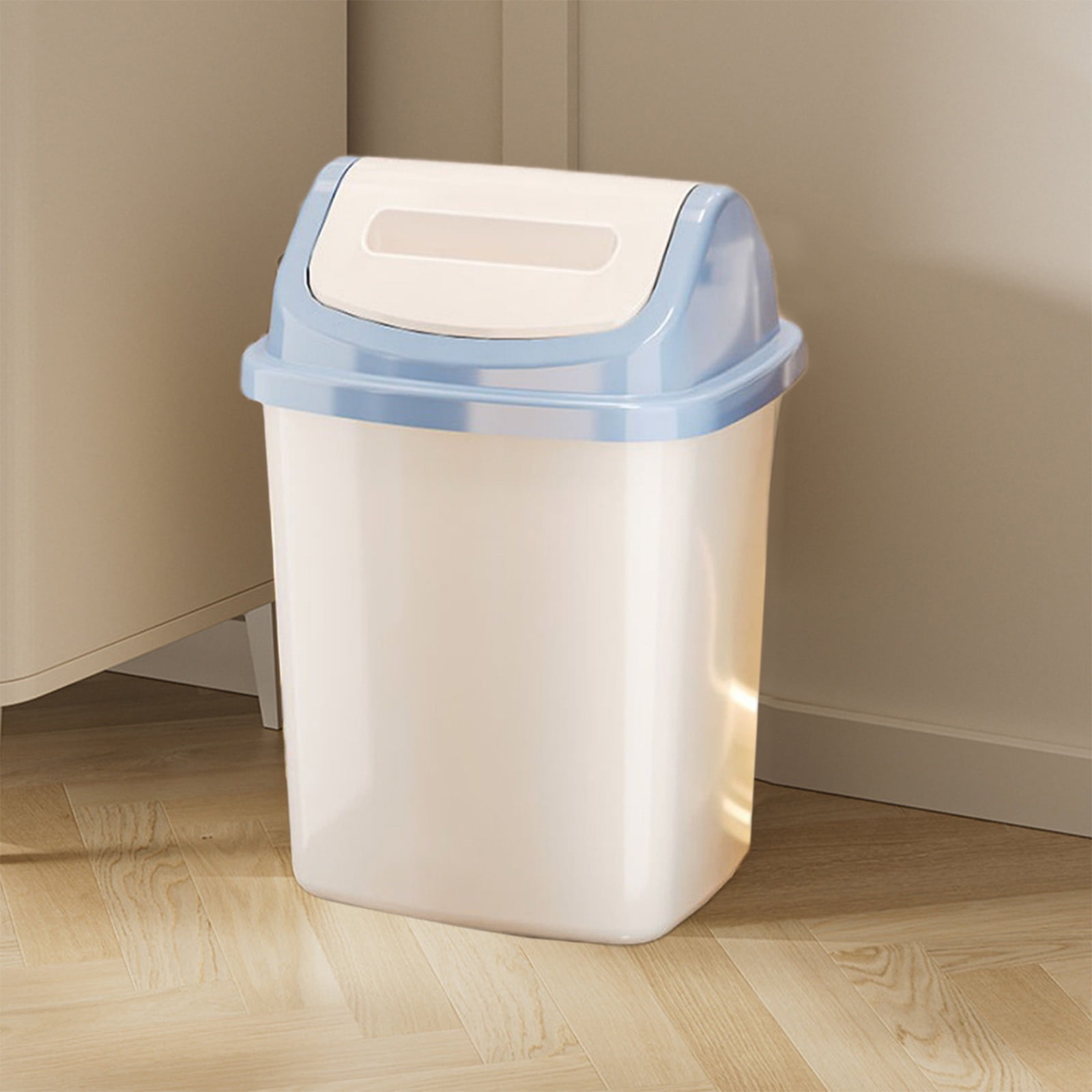 Ke1Clo Bathroom Trash Can with Lid, Small Garbage Trash Can with Press Lid, Plastic Garbage Cans for Kitchen Toilet Office Bedroom Living Room