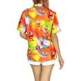 thumbnail image 4 of LA LEELA Women's Beach Funny Santa Claus Party Blouse Shirt Tops Short Sleeve Shirts Christmas Tree Hawaiian Blouses for Women XXL Xmas Gifts, Orange, 4 of 6