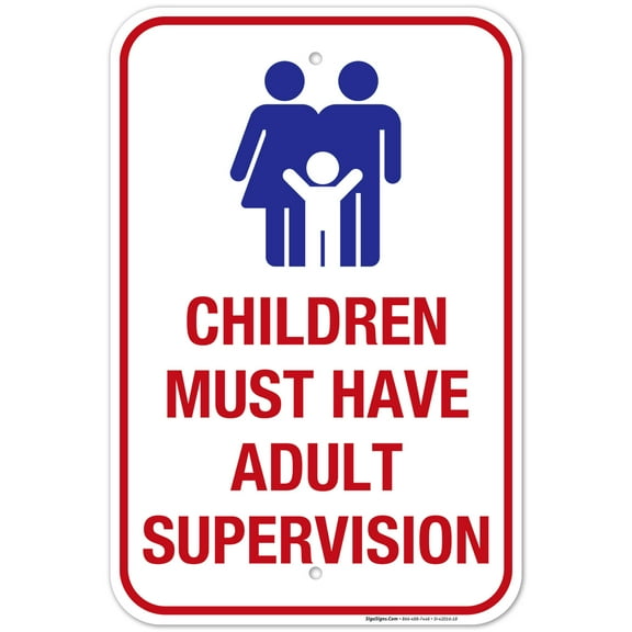 Pool Sign, Children Must Have Adult Supervision Sign,