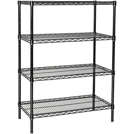 

36 Deep x 72 Wide x 86 High 4 Tier Black Starter Shelving Unit