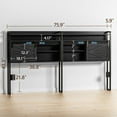 thumbnail image 3 of Akaber King Size Headboard, 3 Tier Storage Headboard with Sliding Barn Doors, Outlets, USB Ports, LED Light, Width Adjustable for King Size Beds, Rustic Black, 3 of 6