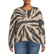 Eye Candy Juniors' Plus Size Fleece Tie Dye Crewneck Sweatshirt