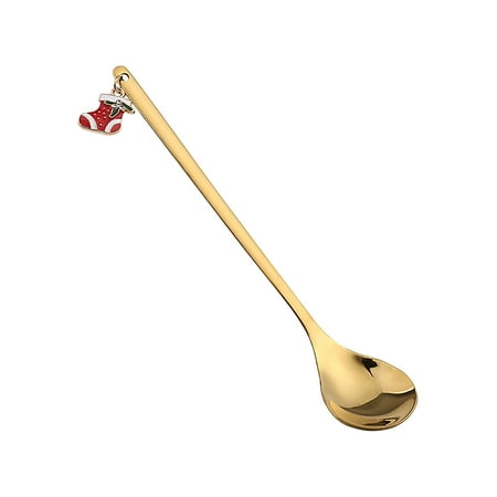 

Christmas Gift Spoon Golden Pendant Spoon Christmas Christmas Hat Decoration Spoon