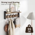 thumbnail image 3 of 17.1 InchCoat Rack Wall Mount with Shelf, Coat Hanger Wall Mounted with 5 Hooks, Wall Mounted Coat Racks, Wall Shelf with Hooks, Hat Rack for Entryway, Bedroom, Living Room, 3 of 7
